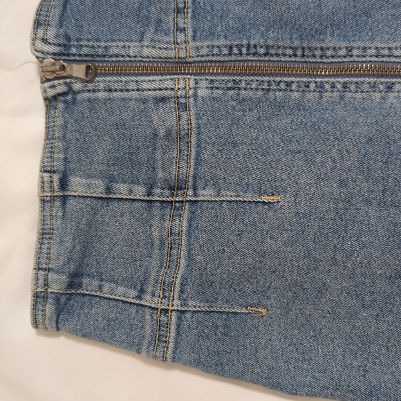 Free People Virgo Zipper Front Denim Mini Skirt, Color Sierra Wash Size 25 - Picture 6 of 15